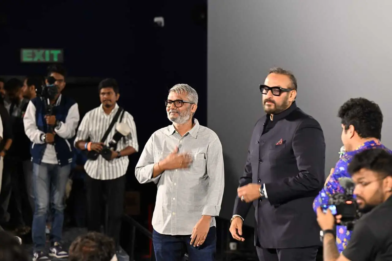 The director and producer duo looked visibly overwhelmed by the number of people that showed up at the event.